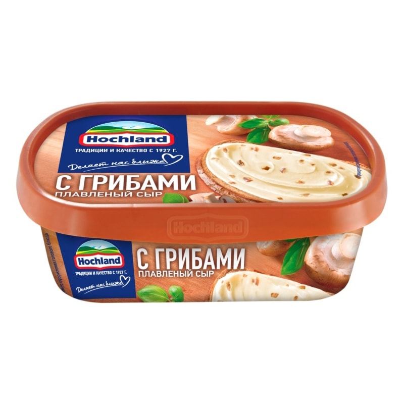 Сыр Hochland плавленый с грибами 55% 200 г.